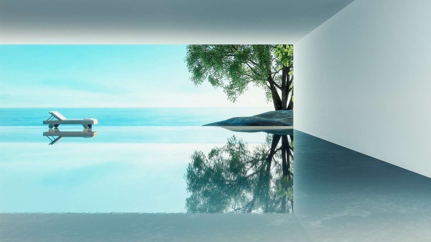 Coastal residential pool exposed to salt air — accelerated tile wear that pool route owners should expect